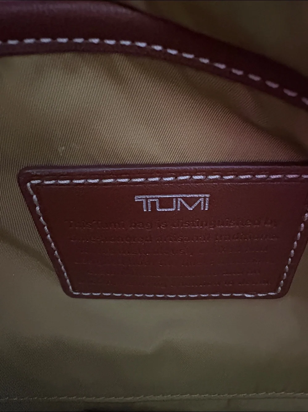 Tumi Beige Canvas and Brown Leather Duffel